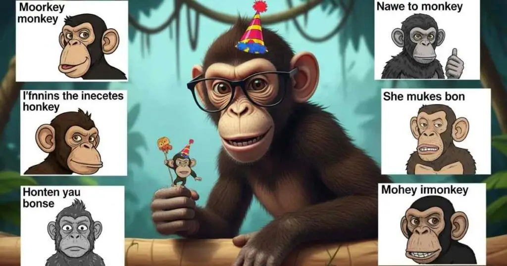 Hilarious monkey meme face perfect for funny monkey humor and viral social media posts