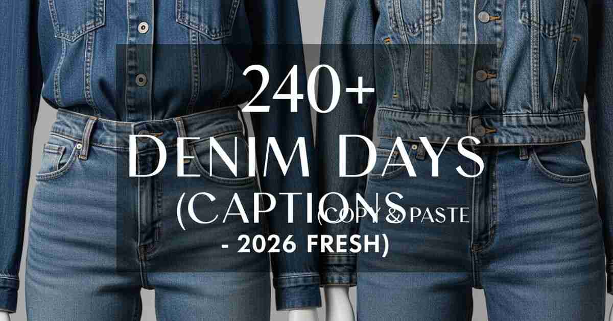"240+ Denim Days Captions for Instagram 2026 – Copy and Paste Fresh Ideas for Stylish Denim Looks"