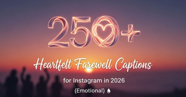 "250+ Heartfelt Farewell Captions for Instagram in 2025/2026 – Emotional goodbye quotes and messages for colleagues, friends, and graduation moment