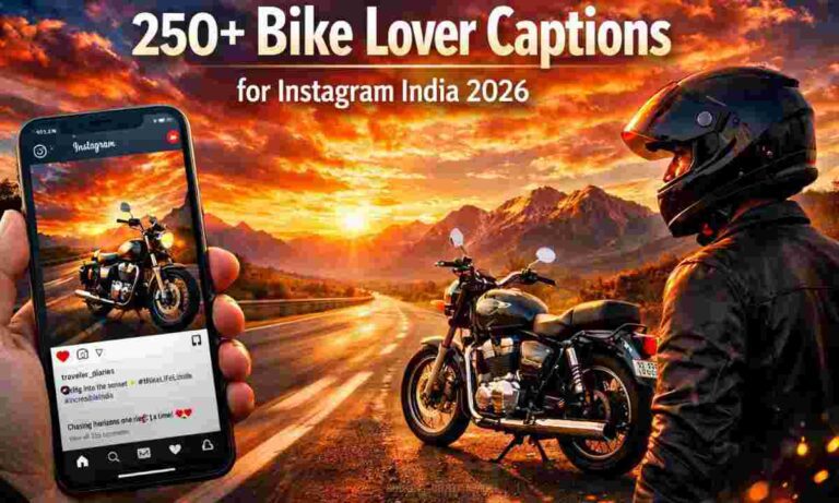 Bike Lover Captions for Instagram India with Royal Enfield on highway