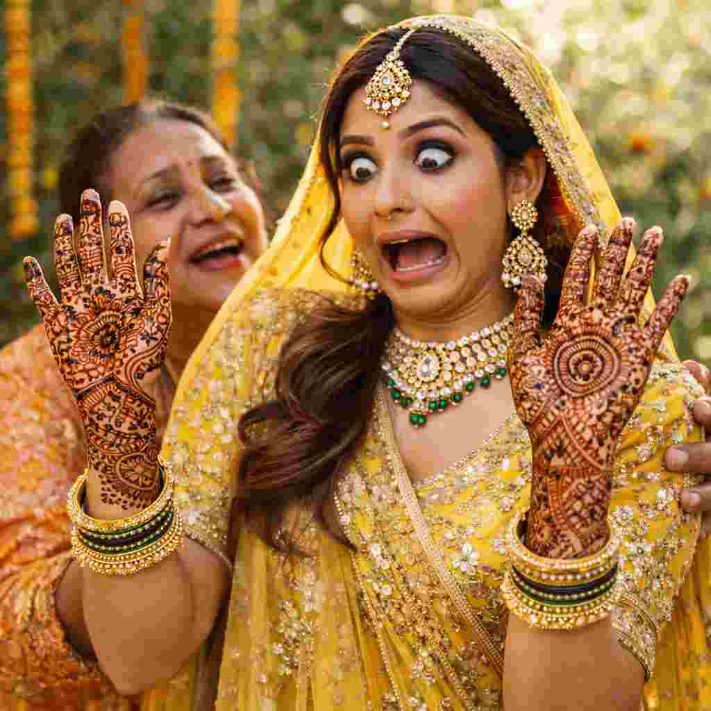 Funny mehndi captions for Instagram – hilarious henna night quotes"