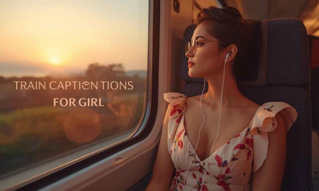 Train Captions for Instagram for Girl solo Indian girl traveler at train window watching sunset — train captions for Instagram for girl